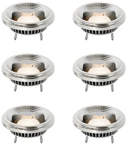 Set van 6 G53 dimbare LED lampen 111mm 12W 600 lm 2700K