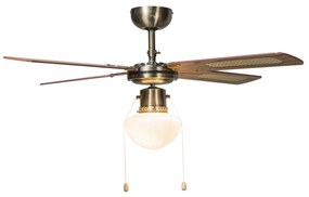 Industriële plafondventilator met lamp 100 cm hout - Wind Retro E14 rond Binnenverlichting Lamp