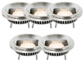 Set van 5 G53 dimbare LED lamp AR111 12W 600 lm 2700K