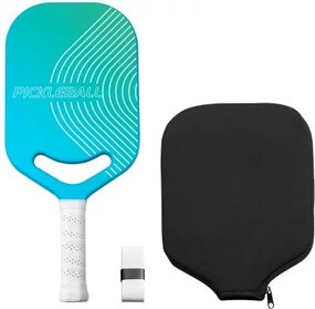 VEVOR Pickleball-racket met Aero-Throat, T700-koolstofvezeloppervlak en honingraatkern, Pickleball-racket met verhoogde kracht, controle en spin, Pickleball-racket voor volwassenen, blauw + groen
