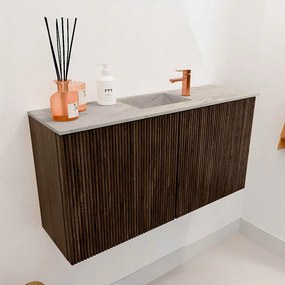 Mondiaz Joya DLux 80cm toiletmeubel walnut met wastafel faye midden 1 kraangat glace