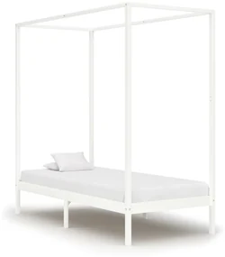 vidaXL Hemelbedframe massief grenenhout wit 100x200 cm