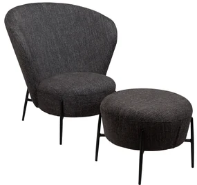 Dan-Form Orbit Loungestoel Met Hoge Rugleuning Boulce Raven Zwart