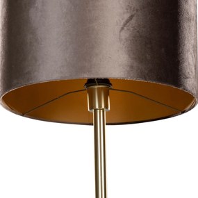 Hanglamp zwart met velours kap krokodil 50cm - Combi Klassiek / Antiek, Modern E27 rond Binnenverlichting Lamp