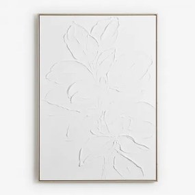 Decoratief Schilderij 100x140 Cm Handgeschilderd Met Cenfix Reliëf Wit - Sklum