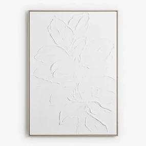 Decoratief Schilderij 100x140 Cm Handgeschilderd Met Cenfix Reliëf Wit - Sklum