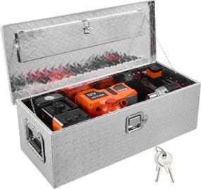 VEVOR 762 x 330 x 244 mm gereedschapskist voor laadbak, afsluitbaar 64 L gereedschapskist, opbergruimte, gereedschapskist, laadvermogen 30 kg, gereedschapskistorganizer voor campers, auto's, enz.