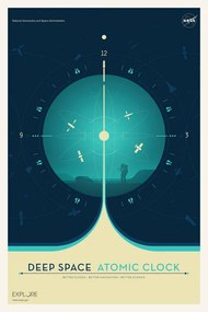 Kunstreproductie Deep Space Atomic Clock (Blue) - Space Series (NASA)