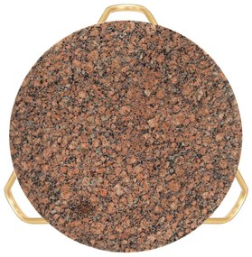 vidaXL Salontafel 65x65x42 cm echt steen met marmeren textuur bruin