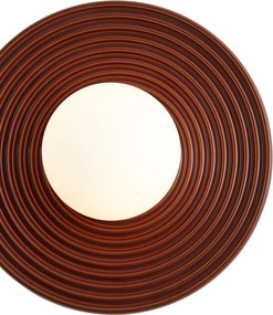 Retro plafondlamp bruin met opaal glas - Lila