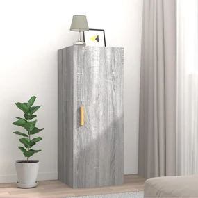 vidaXL Wandkast 34,5x34x90 cm bewerkt hout grijs sonoma eikenkleurig