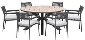 Garden Impressions Tineo tuinset 7-delig - Tulli tuintafel Ø148x75 cm light teak vironwood