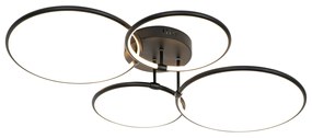 Design plafondlamp zwart incl. LED 3-staps dimbaar 4-lichts - Joaniqa Modern rond Binnenverlichting Lamp