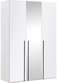Goossens Kledingkast Easy Storage Ddk, Kledingkast 153 cm breed, 220 cm hoog, 2x glas draaideur en 1x spiegel draaideur midden