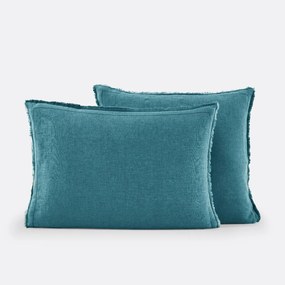 Kussensloop in gewassen linnen, laddersteek, Linot