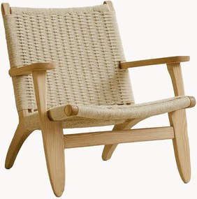 Armstoel Lazy van rubberhout