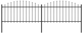 vidaXL Tuinhek met speren bovenkant (1,25-1,5)x3,4 m staal zwart