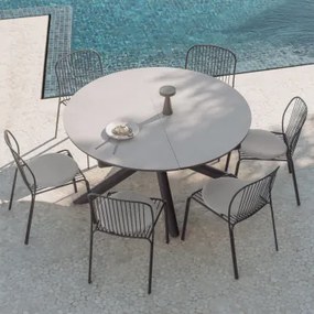 Begur Uitschuifbare Aluminium Tafel 145-200x145 Cm En 6 Anerina Tuinstoelen Van Staal Grijs – Grafiet - Sklum
