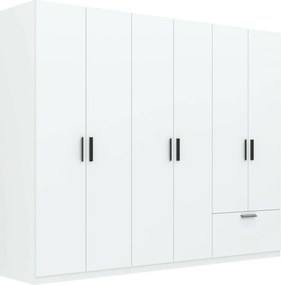 Kledingkast Bristol 205, Wit, 210x270x54cm, 4 kg, Kledingkast deuren: Met scharnieren, Aantal planken: 4, Aantal planken: 4
