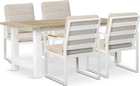 Tuinset 4 personen 200 cm Aluminium Wit Lifestyle Garden Furniture Alessio/Los