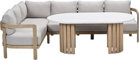 Garden Impressions Sirocco lounge dining set 3-delig links - acacia - grey sand