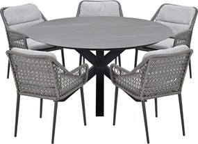 Garden Impressions Pemba tuinset 6-delig - Duuk tuintafel Ø150 cm
