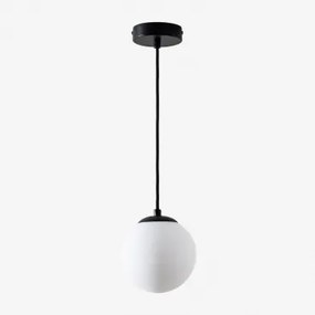 Plafondlamp Ø12 Cm In Ijzer Met Uvol Glazen Bol Zwart - Sklum