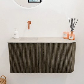 Mondiaz Joya DLux 80cm toiletmeubel ronding rechts shadow met wastafel faye links zonder kraangat ostra