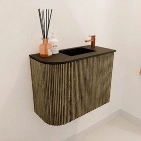 Mondiaz Joya 50cm toiletmeubel ronding links dusk met wastafel faye rechts 1 kraangat urban