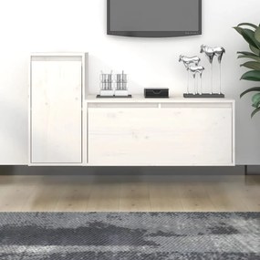 vidaXL Tv-meubelen 2 st massief grenenhout wit
