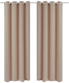 vidaXL Gordijn met metalen ringen verduisterend 270x245 crème