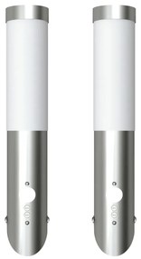 vidaXL Buitenlamp RVS Enego met sensor (2 stuks)