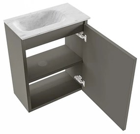 Mondiaz Ture DLux toiletmeubel 40cm smoke met wastafel opalo links met kraangat