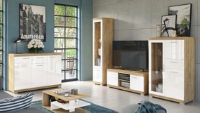 Brede ladekast SIMPLE KD3SZ1 EIKEN AMBACHT GOUD/WIT GLANS