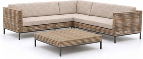 Hoek loungeset ROUGH  | 5 personen | Loungeset Old Teak Greywash | Hoekbank Teakhout | 250x250cm | Kees Smit Tuinmeubelen