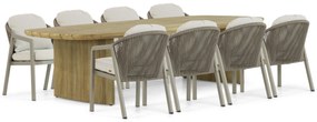 Tuinset 8 personen 300 cm Aluminium/rope Taupe Santika Furniture Santika