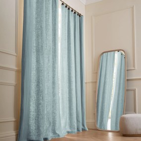 Gordijn in gewassen gevoerd linnen met ringen, Private