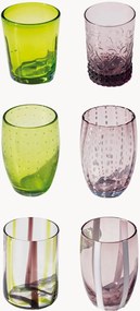 Handgemaakte glazen tumblers Melting Pot, 6-delig