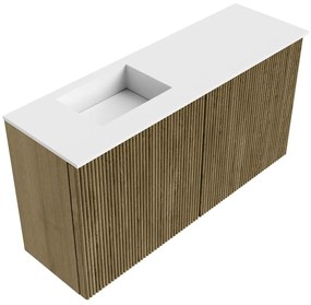 Mondiaz Joya 80cm toiletmeubel dusk met wastafel faye links zonder kraangat talc