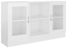 vidaXL Vitrinekast 120x30,5x70 cm spaanplaat hoogglans wit