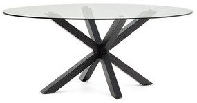 Kave Home Argo Glazen Eettafel Ovaal Met Spinpoot - 200 X 100cm.