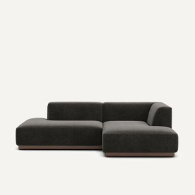 Rechter hoekbank in chenille fluweel, Jacopo