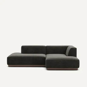 Rechter hoekbank in chenille fluweel, Jacopo