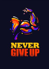 Ilustratie Never Give Up. Inspiring Gym Sport, subtropica