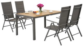 Verona Wood aluminium tuinset voor 4 personen Garden Point grijs