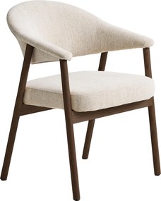GARDA crème beige (stof Harmony 110) / gerookt eiken gelakt - GESTOFFEERDE STOEL VOOR WOONKAMER/EETKAMER