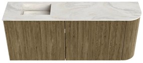 Mondiaz Joya DLux 100cm toiletmeubel ronding rechts dusk met wastafel faye links 1 kraangat ostra
