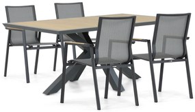 Tuinset 4 personen 181 cm Aluminium/textileen Grijs Lifestyle Garden Furniture Fiora/Palermo