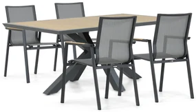 Tuinset 4 personen 181 cm Aluminium/textileen Grijs Lifestyle Garden Furniture Fiora/Palermo