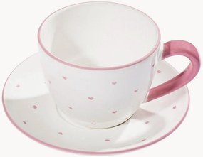 Handgemaakte theekopjes & schoteltjes Herzerl Rosa, 2-delig